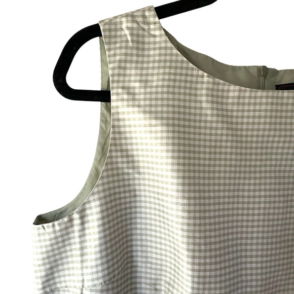 NWT | JG HOOK PURE SILK SAGE GREEN GINGHAM CHECK DRESS FULLY LINED | SIZE: 16 - Picture 2 of 8